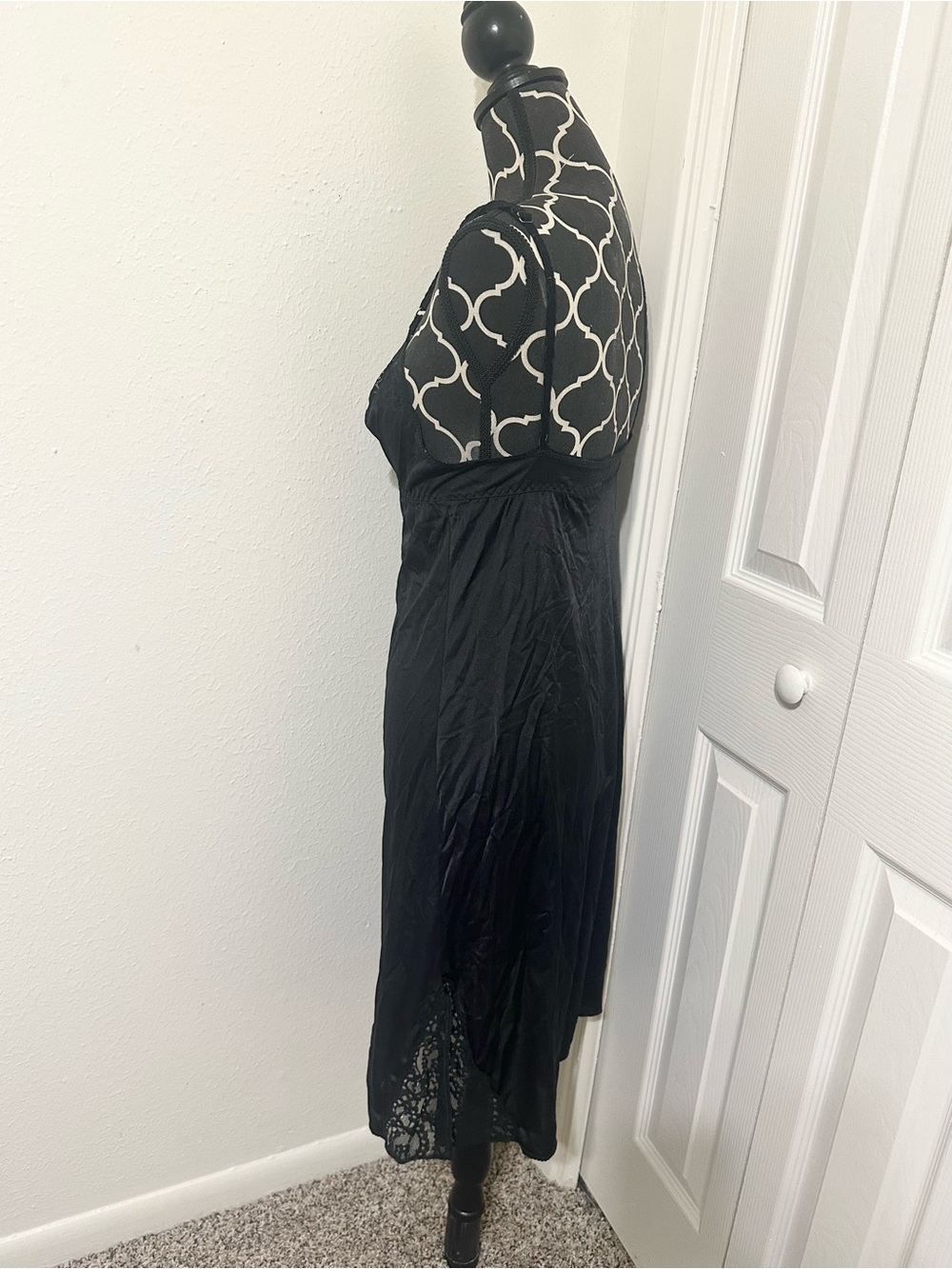 Vintage Maidenform Sweet Nothings Full Slip Size 34 Black Lace Satin USA Union - Picture 4 of 9